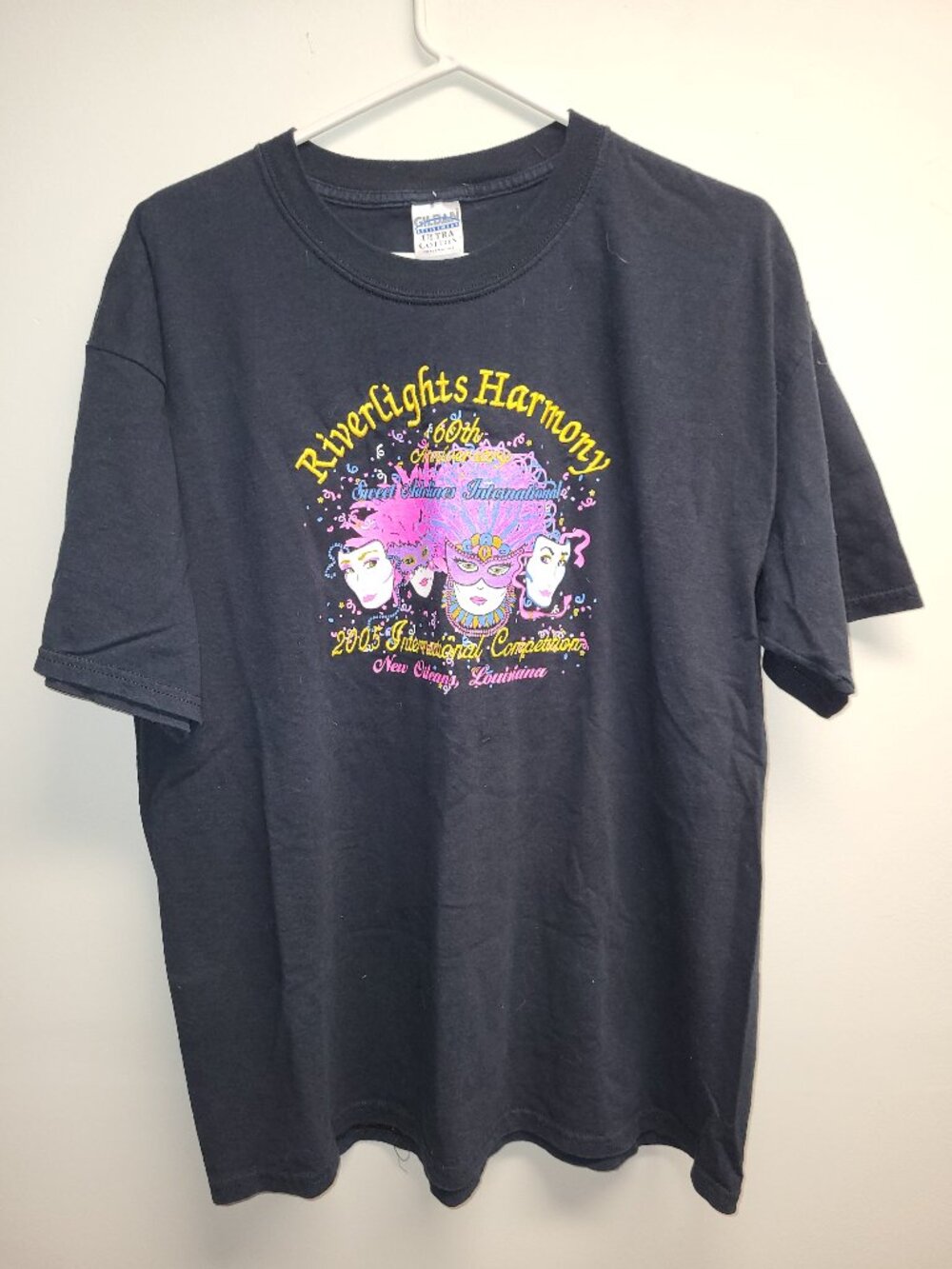 Vintage 2005 Riverlights Harmony New Orleans T-Shirt XL Mardi Gras Mask